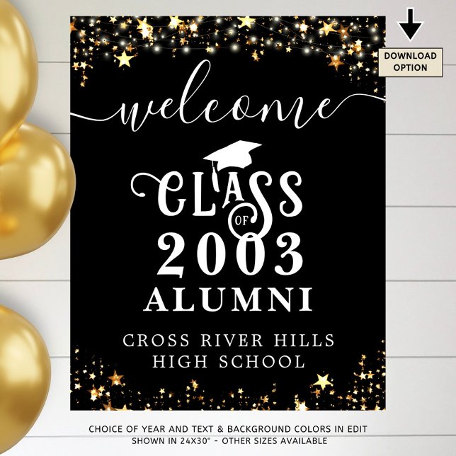 Class Reunion Welcome Class Year Alumni Typography Poster (Creator Uploaded)