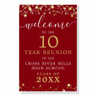 Class Reunion Welcome Red Gold Stars Script