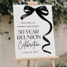 class reunion welcome sign Any year Bow theme Blac
