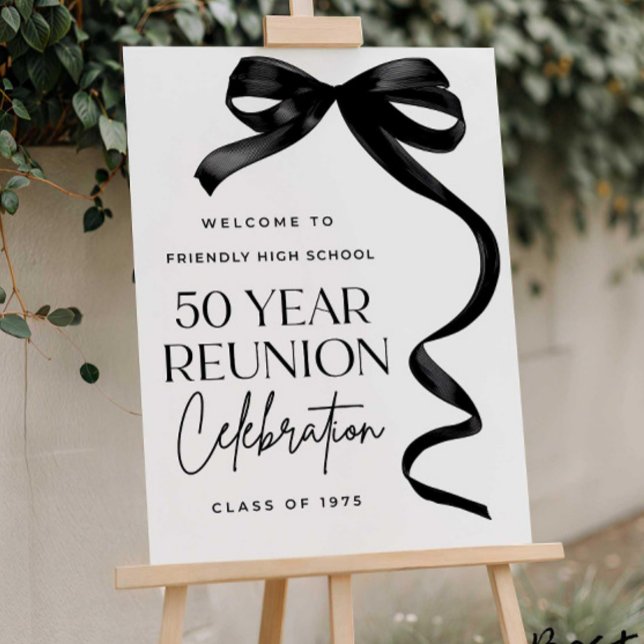 class reunion welcome sign Any year Bow theme Blac (Creator Uploaded)