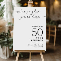 Class reunion welcome sign, Any year Minimalist