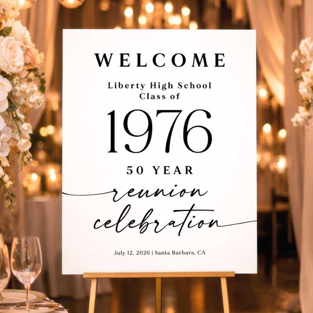 Class Reunion Welcome Sign, Minimalist Poster, Any Foam Board (Creator Uploaded)