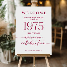 Class Reunion Welcome Sign, Minimalist Poster, Any