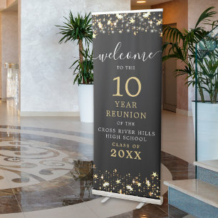 Class Reunion Welcome Stars Custom Colors Retractable Banner