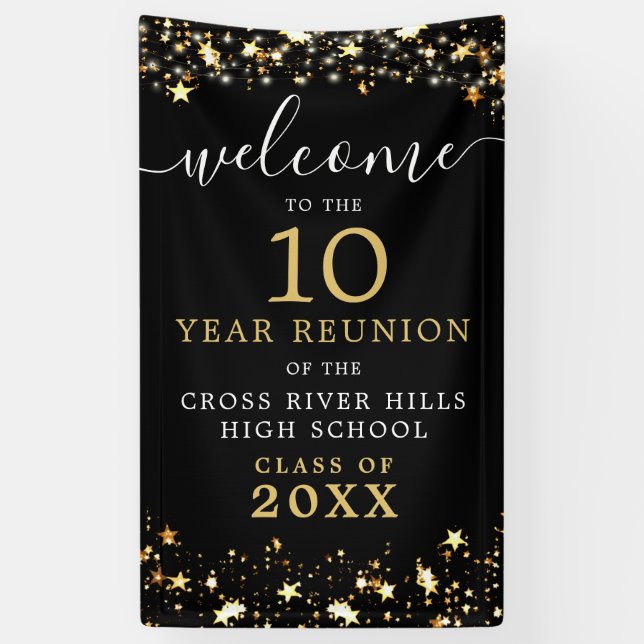 Class Reunion Welcome Stars Script Custom Colors Banner (Vertical)
