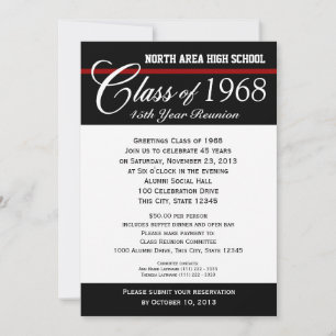 Class Reunion with Adjustable Color Stripe Invitation