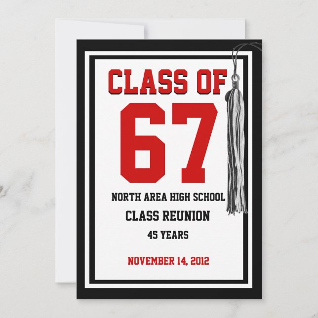 Class Reunion with changable colors Invitation (Front)