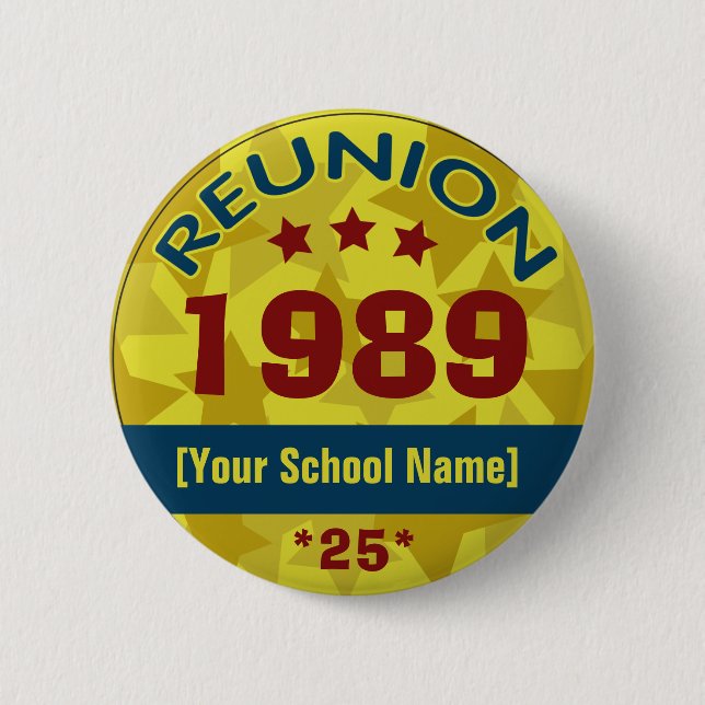 Class Reunion with Stars customizable Button (Front)