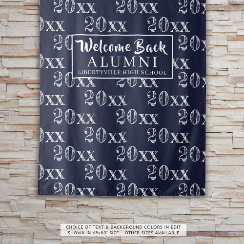 Class Reunion Year Navy Backdrop Photo Prop