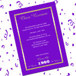 Class Reunion Your Year Purple And Gold Invitation at Zazzle