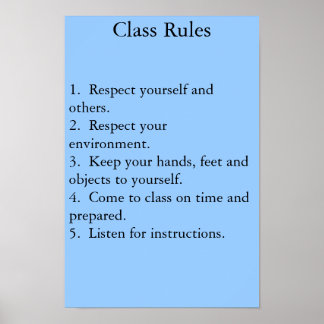 class rules poster