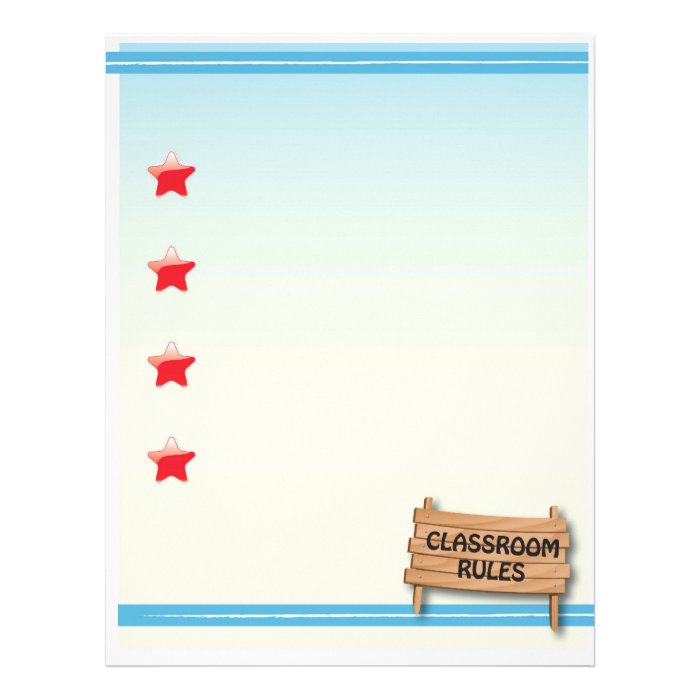 Class Rules Stationary Customized Letterhead