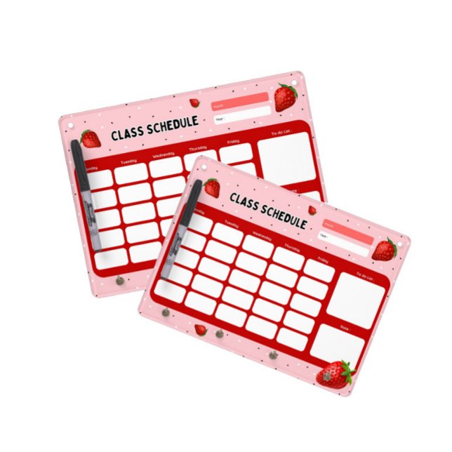 Class schedule dry erase board with keychain holder (Creator Uploaded)