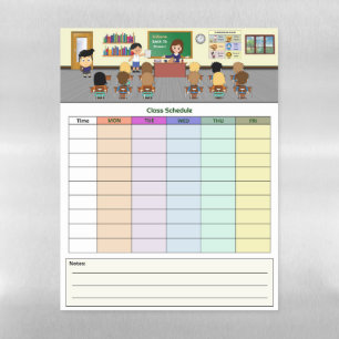 Class Schedule Magnetic Dry Erase Sheet