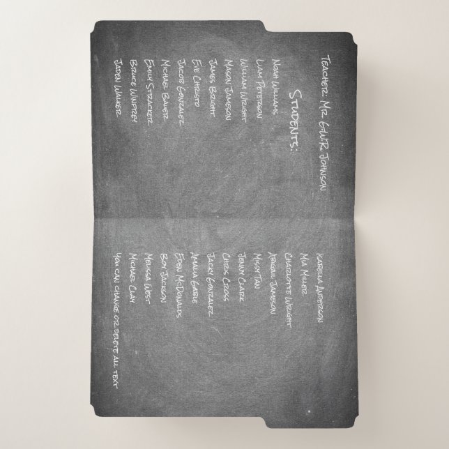 Class Students Teacher Blackboard Chalkboard Look File Folder (Inside Left)