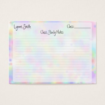 Class Study Note Cards  Pastel Colors by Lynnes_creations at Zazzle