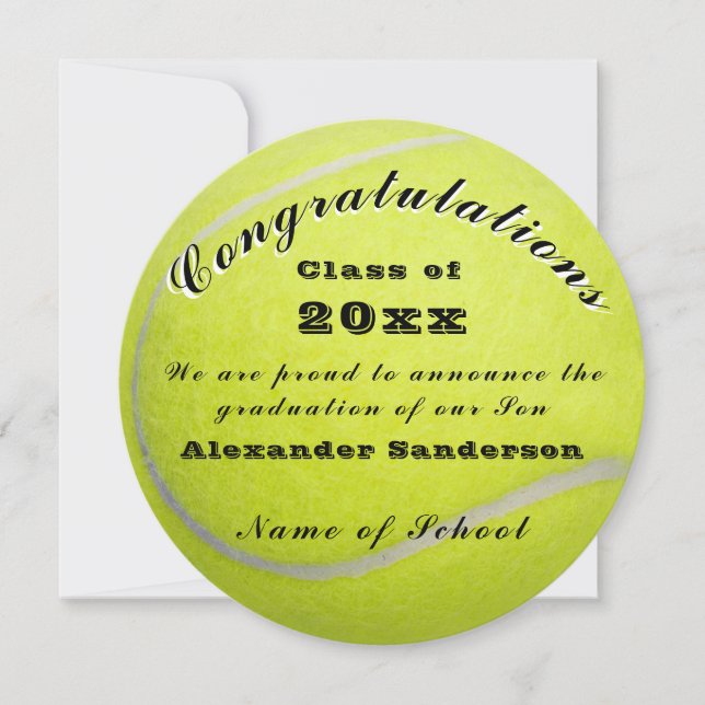 Class Tennis Ball School Graduation Announcement (Front)