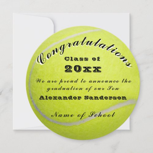 Class Tennis Ball School Graduation Announcement