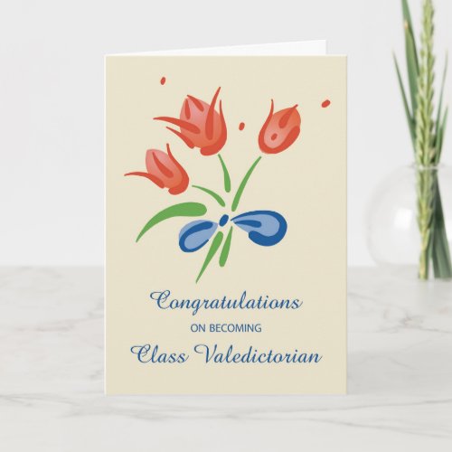 Class Valedictorian Congratulations Flowers Card