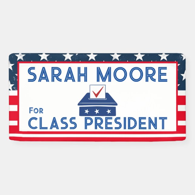 Class Vote" Blue and Red Election school Banner (Horizontal)