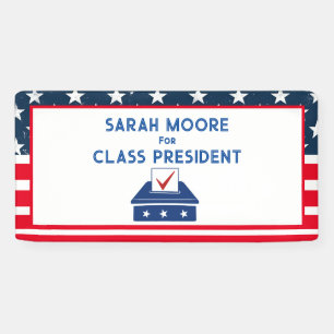 Class Vote" Blue and Red Election school Banner