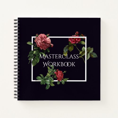 Class Workbook with Vintage Roses Notebook
