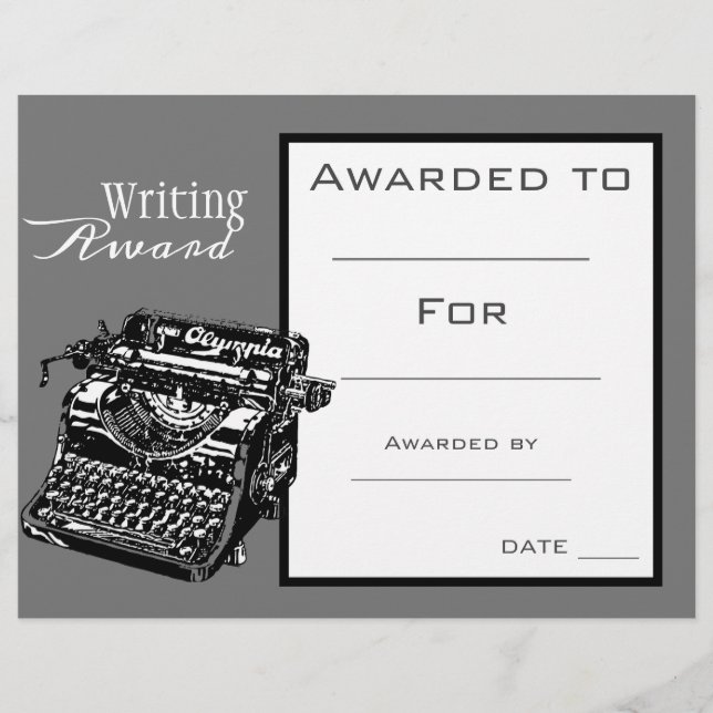 Class Writing award typewriter (Front)