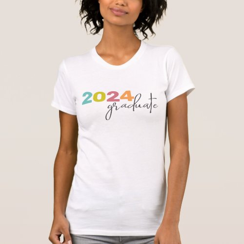 Class Year Colorful Letters Graduate T_Shirt