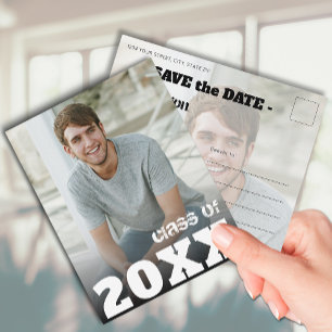 Class Year Photo Graduation Save the Date Postcard
