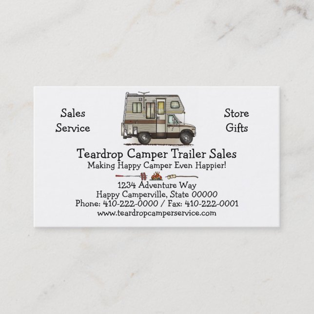 ClassC Camper RV Magnets Business Card (Front)