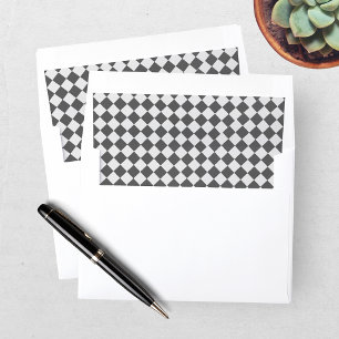 Classi Checkerboard Black And White Girls Birthday Envelope Liner