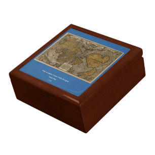 Classic 1531 Antique World Map by Oronce Fine Jewelry Box