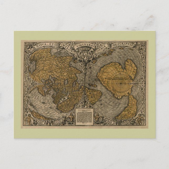 Classic 1531 Antique World Map by Oronce Fine Postcard (Front)
