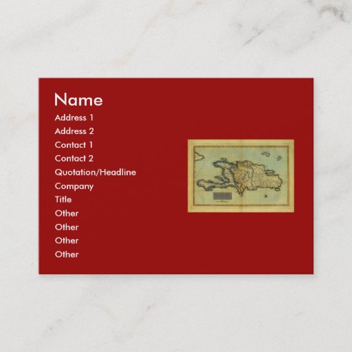 Customizable Classic 1823 Antiquarian Map of Hispaniola &amp; Haiti Business Cards