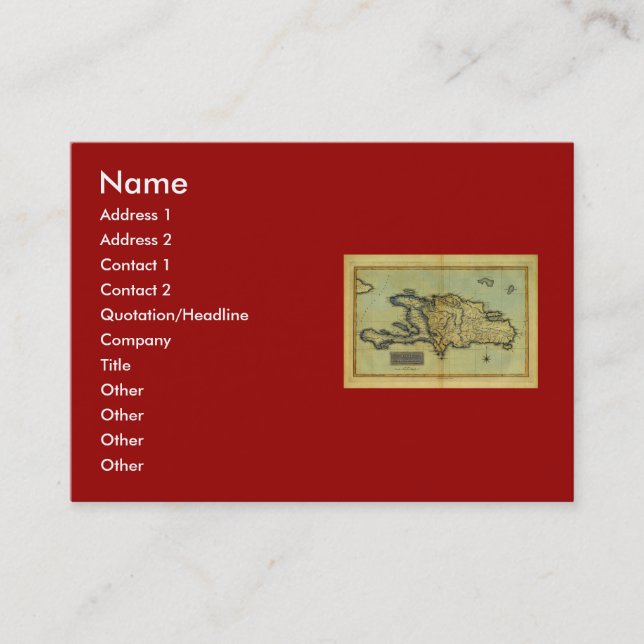 Classic 1823 Antiquarian Map of Hispaniola & Haiti Business Card (Front)