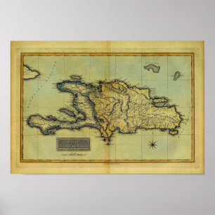 Classic 1823 Antiquarian Map of Hispaniola & Haiti Poster