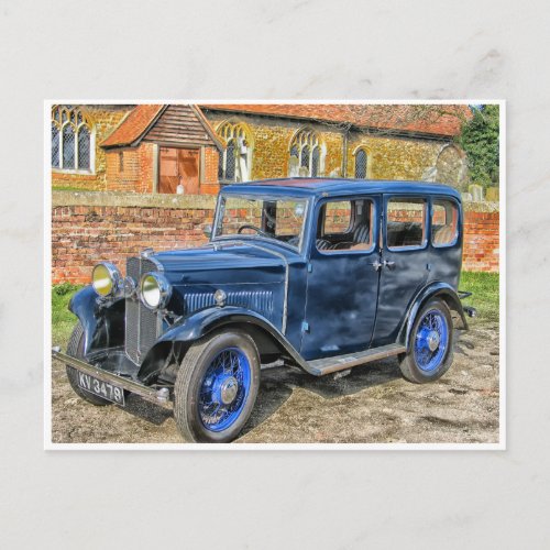 Classic 1932 vintage oldster antique hdr car postcard
