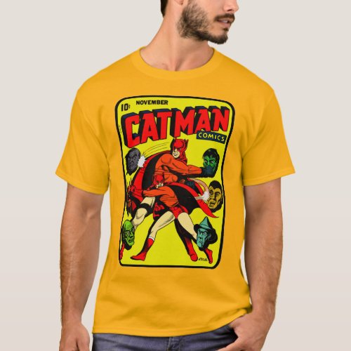 Classic 1940s Cat_Man Comics T_Shirt