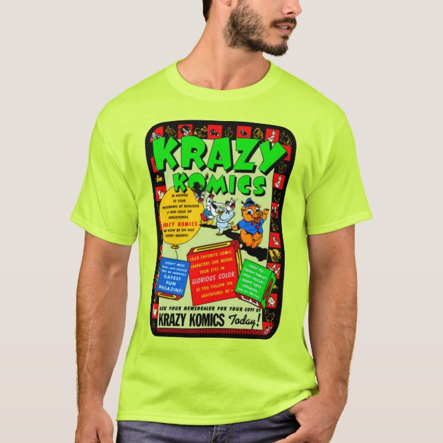 Classic 1940's KRAZY Komics T-Shirt (Front)