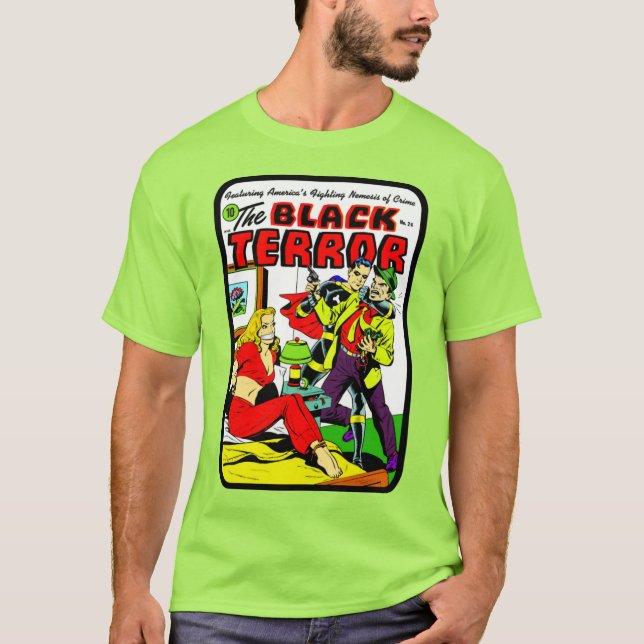 Classic 1940's The Black Terror T-Shirt (Front)
