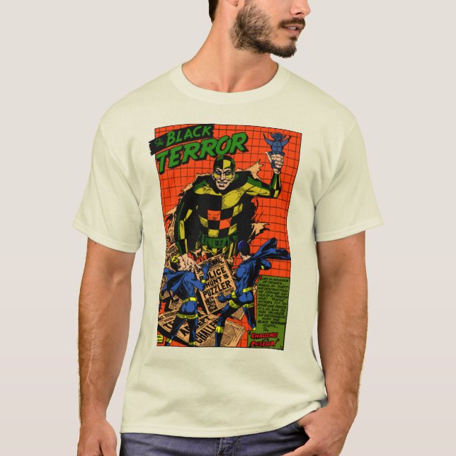 Classic 1940's The Black Terror T-Shirt (Front)