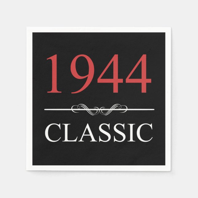 Classic 1944 80th Birthday Napkins (Front)