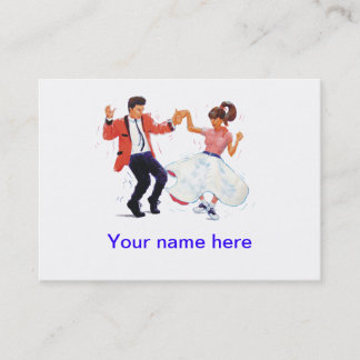 Classic 1950s 1960s rock and roll jive dancers business card