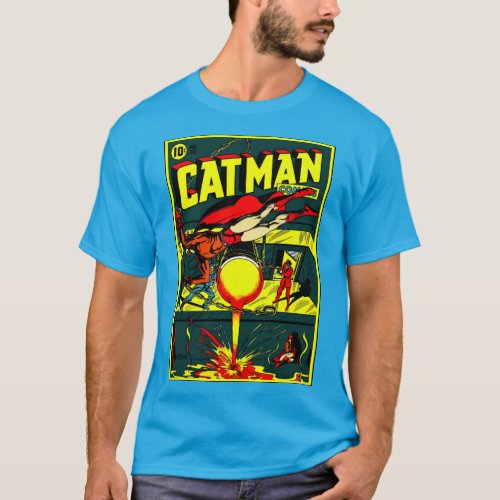 Classic 1950s Cat_Man Comics T_Shirt