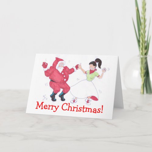 Classic 1950s Jive Dancing Christmas card