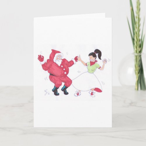 Classic 1950s Jive Dancing Christmas Holiday Card