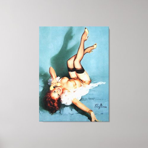 Classic 1950s Vintage Pin Up Girl_On The P Canvas Print
