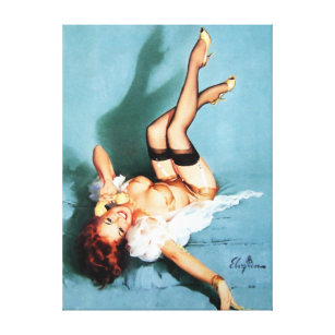Classic 1950s Vintage Pin Up Girl-On The P Canvas Print