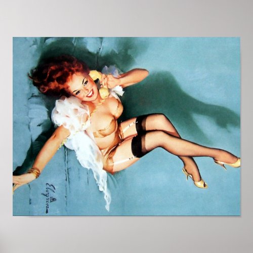 Classic 1950s Vintage Pin Up Girl_On The P Poster