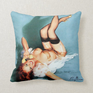 Classic 1950s Vintage Pin Up Girl-On The P Throw Pillow
